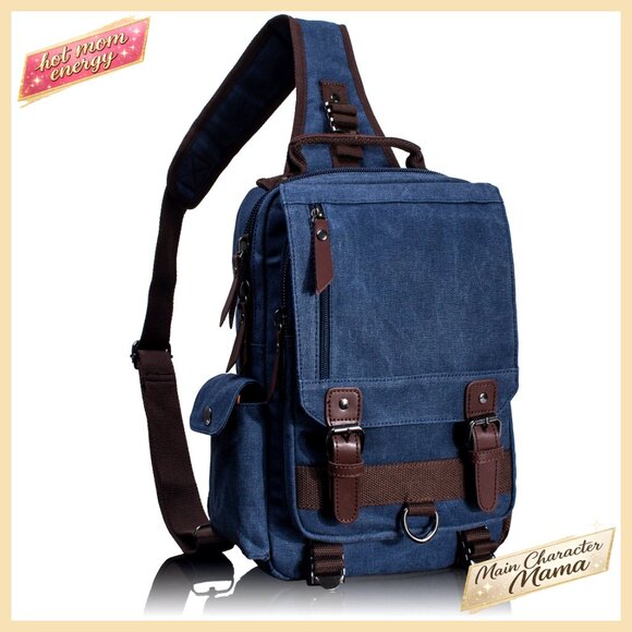 Canvas Messenger Bag Crossbody Sling Shoulder Bag Travel Daypack